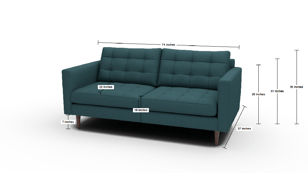 Wallace 74" Apartment Sofa - Dimensions