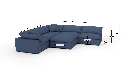 Fluffy 133.5" 5 Piece Sectional W/Ottoman - Dimensions