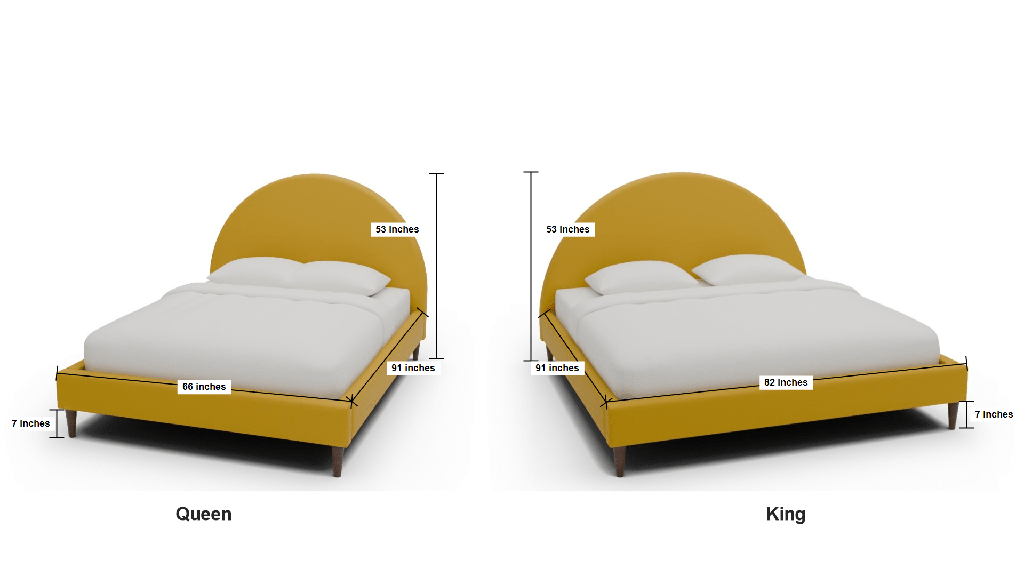 Arched King & Queen Bed - Dimensions