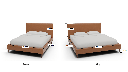 Wallace Leather Untufted King & Queen Bed - Dimensions