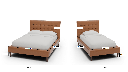 Wallace Leather Tufted Full & Twin Bed - Dimensions