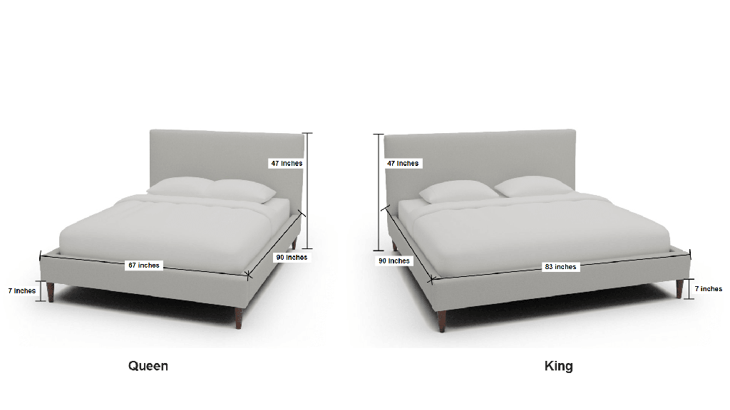 Wallace Untufted King & Queen Bed - Dimensions