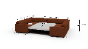 Track 141" Corner Sleeper Sofa U Sectional - Dimensions