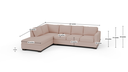 Track 121" Left Chaise Sectional - Dimensions
