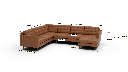 Wallace 130" Leather Corner Sectionals w. Right Chaise - Dimensions