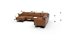 Wallace 130" Leather Untufted Corner Sectionals w. Left Chaise - Dimensions