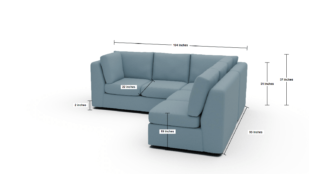 Parmer Armless Sectional - Dimensions