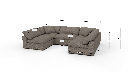 Fluffy 133.5" 5 Piece Small U Sectional - Dimensions