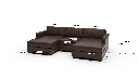 Track 103" Leather Double Chaise With Armless Chair - Dimensions