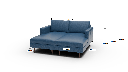 Wallace 66" Leather Untufted Double Chaise - Dimensions