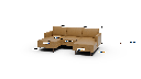 Wallace 96" Leather Untufted Double Chaise With Armless Chair - Dimensions