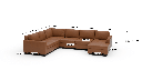 Track 141" Leather Corner Sectionals w. Right Chaise - Dimensions