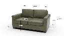 Track 62" Leather Loveseat - Dimensions