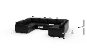 Track 141" Leather Corner Sofa U Sectional - Dimensions