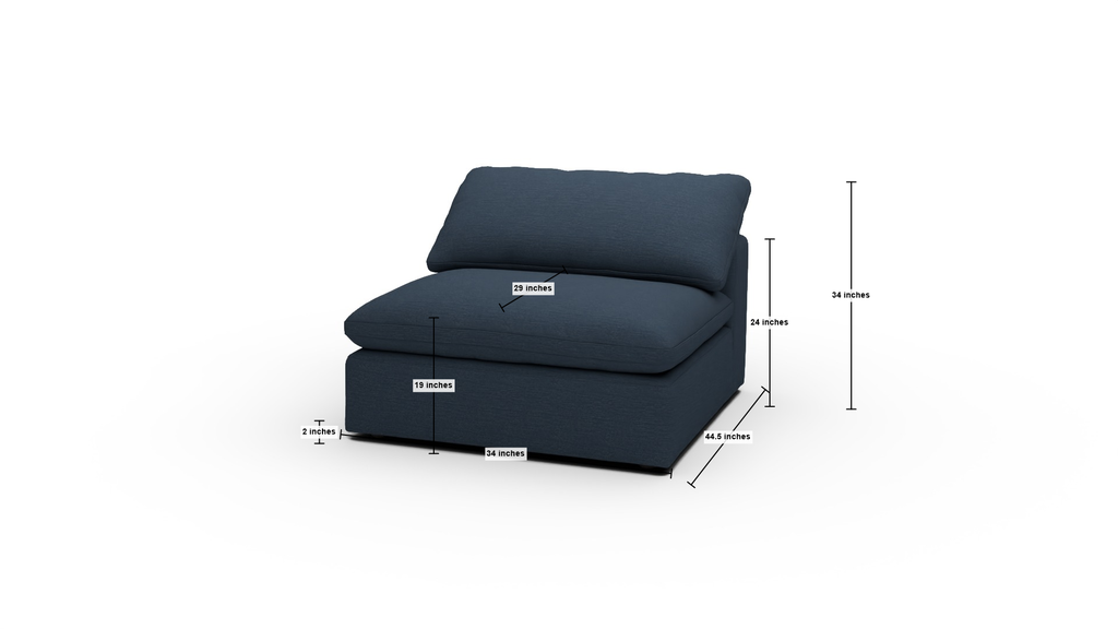 Fluffy DB Small Armless Chair - Dimensions