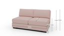 Track Armless Loveseat - Dimensions