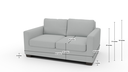 Track 62" Loveseat - Dimensions