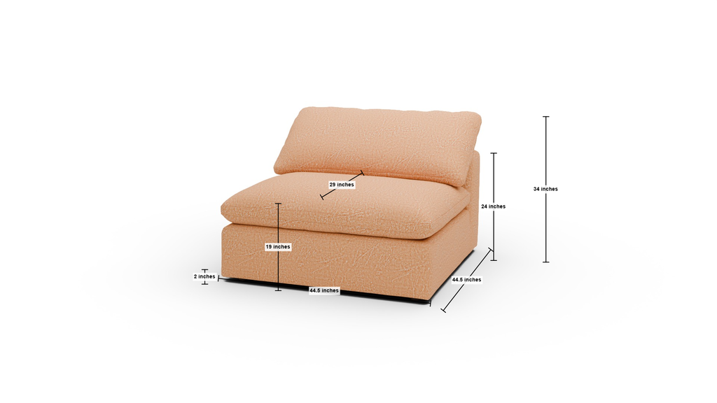 Fluffy Armless Chair - Dimensions