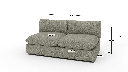 SoCo Armless Sofa - Dimensions