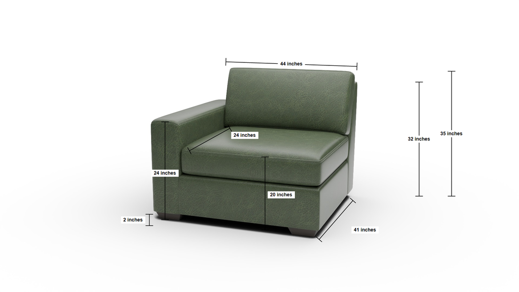 Mesa Leather LAF Chair - Dimensions
