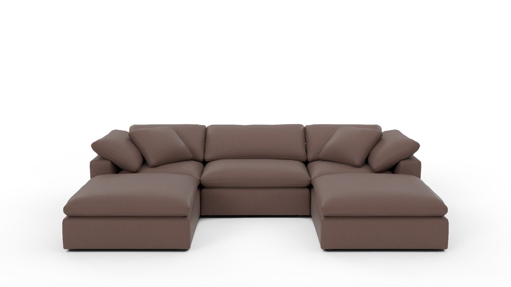 Fluffy 3 Pc Sofa w/Double Otto (Amigo II Dusk)
