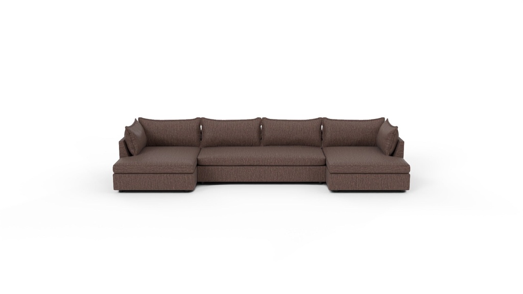 Cherrywood 3 Pc Double Chaise Sectional w/Armless Loveseat