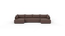 Cherrywood 3 Pc Double Chaise Sectional w/Armless Loveseat