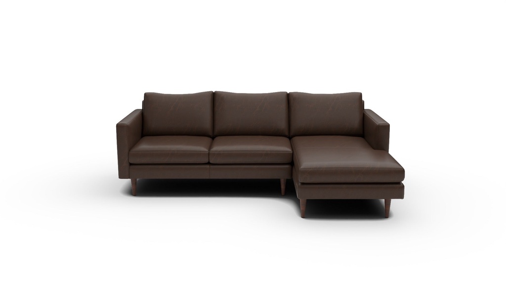 Wallace Untufted Leather 2 Pc Sectional w/RAF Chaise