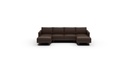 Wallace Untufted Leather 3 Pc Double Chaise Sectional w/Armless Loveseat
