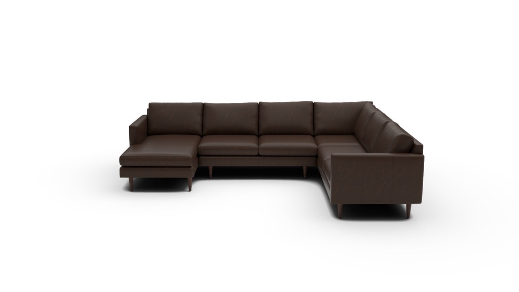 Wallace Untufted Leather 4 Pc Corner Sectional w/LAF Chaise (Cheyenne Arrowshaft)