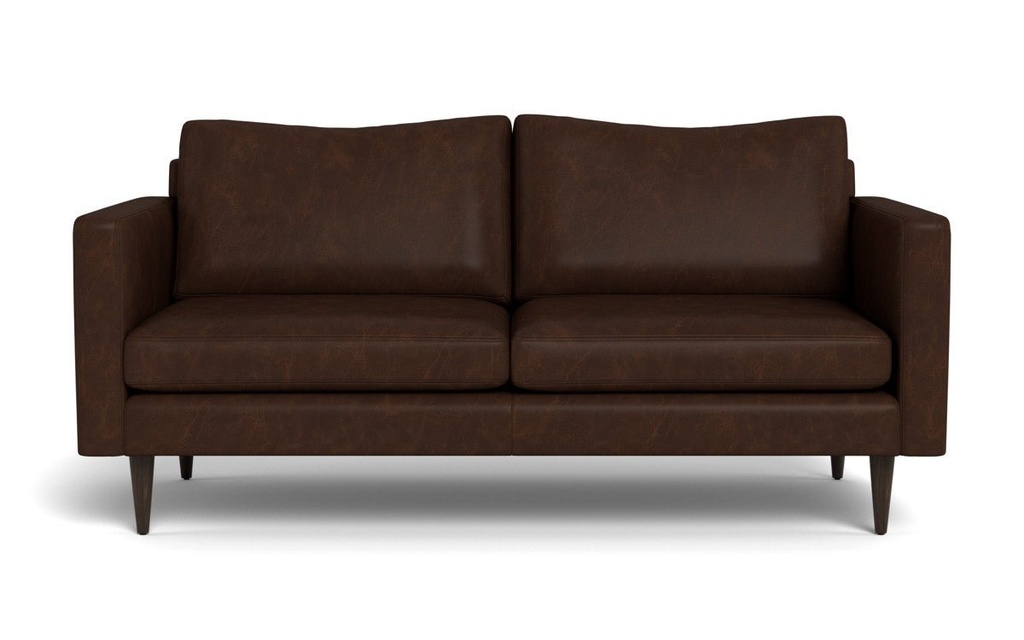 L555-25 Wallace Untufted Leather Apartment Sofa 