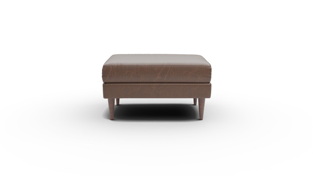 L555-02 Wallace Untufted Leather Ottoman (Cheyenne Arrowshaft)