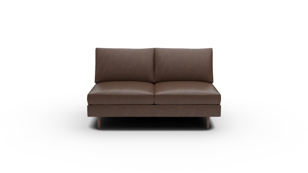 L555-03 Wallace Untufted Leather Armless Loveseat