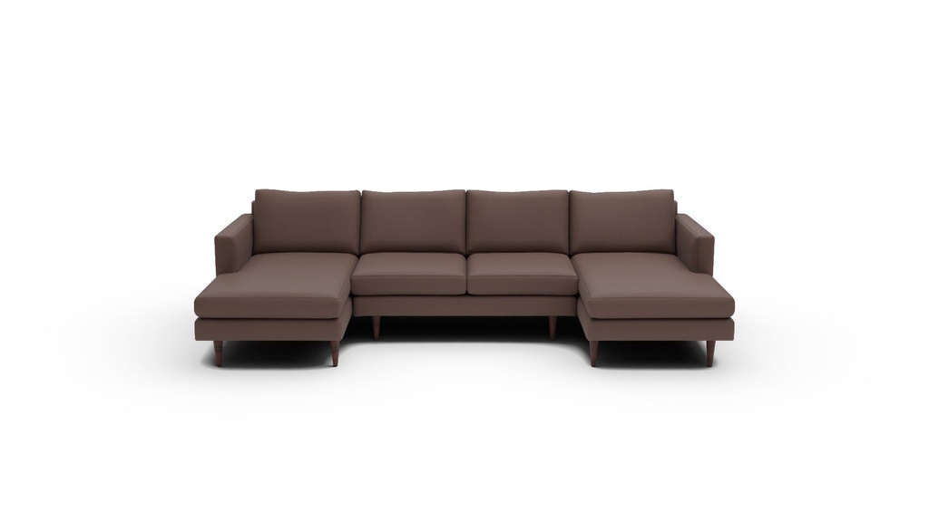 Wallace Untufted 3 Pc Double Chaise Sectional w/Armless Loveseat (Amigo II Dusk)