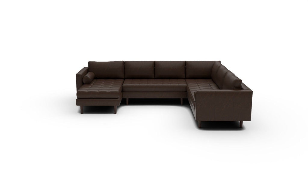 Ladybird Leather 4 Pc Corner Sectional w/LAF Chaise (Cheyenne Arrowshaft)