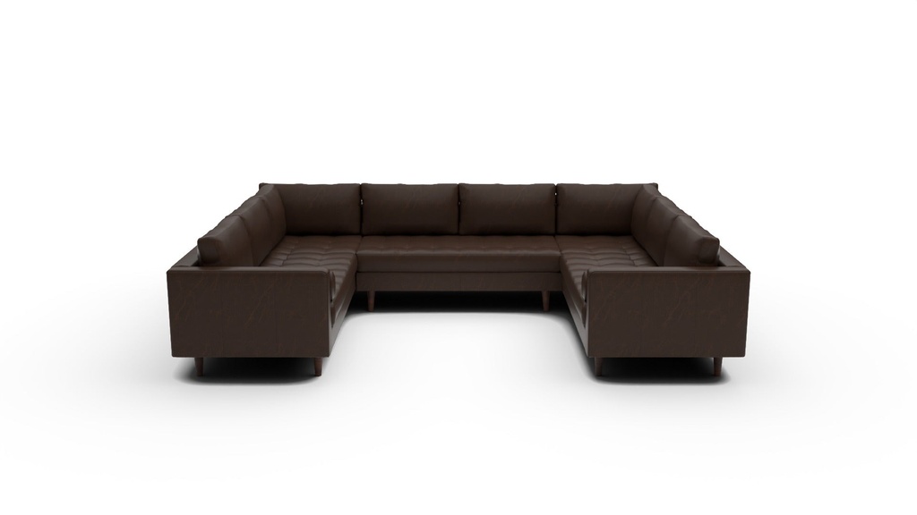Ladybird Leather 5 Pc U Sectional (Cheyenne Arrowshaft)