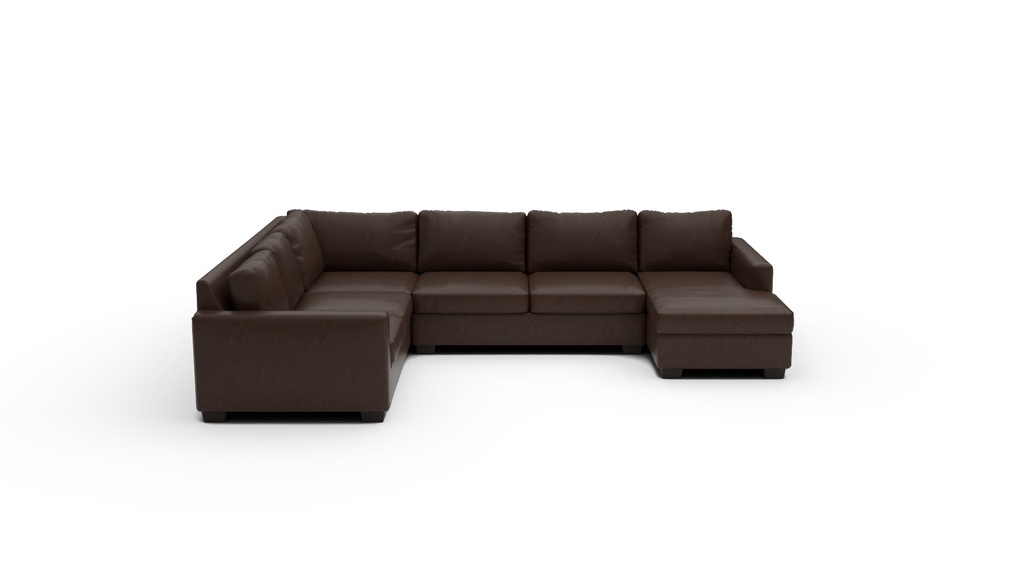Track Leather 3 Pc Corner Sectional w/RAF Chaise