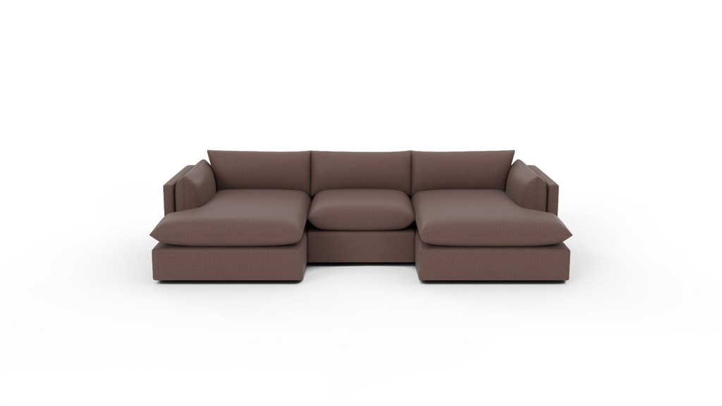 SoCo 3 Pc Double Chaise Sectional w/Armless Chair