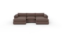 SoCo 3 Pc Double Chaise Sectional w/Armless Chair