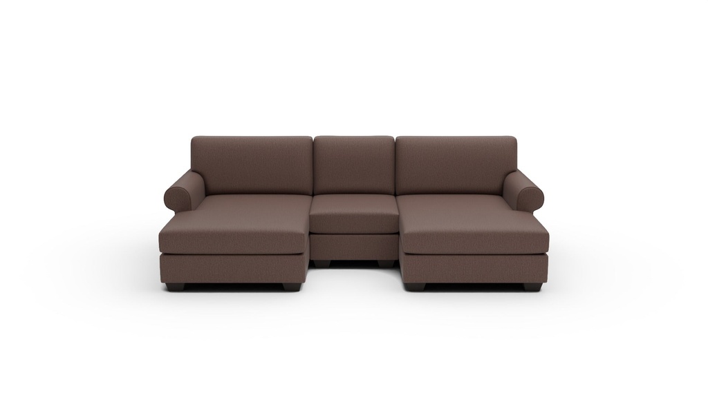 Manor 3 Pc Double Chaise Sectional w/Armless Chair (Amigo II Dusk)