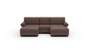 Manor 3 Pc Double Chaise Sectional w/Armless Chair