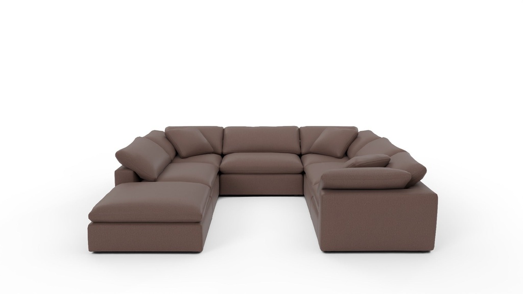 Fluffy DB 6 Pc Sectional w/Otto (Amigo II Dusk)
