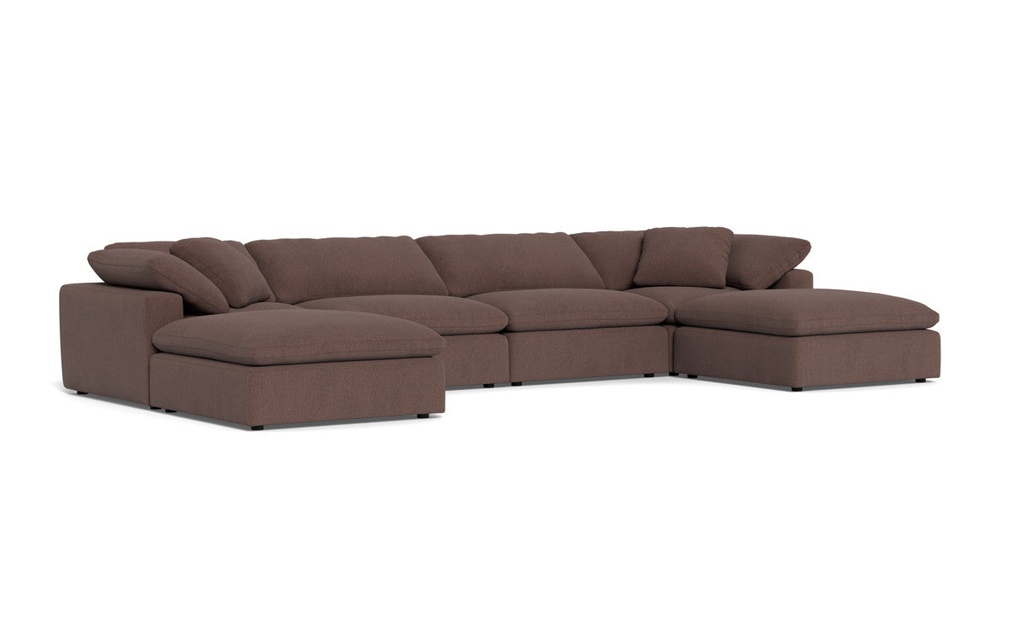 Fluffy DB 4 Pc Sectional w/Double Otto