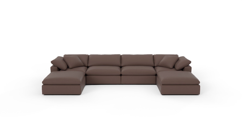 Fluffy DB 4 Pc Sectional w/Double Otto (Amigo II Dusk)