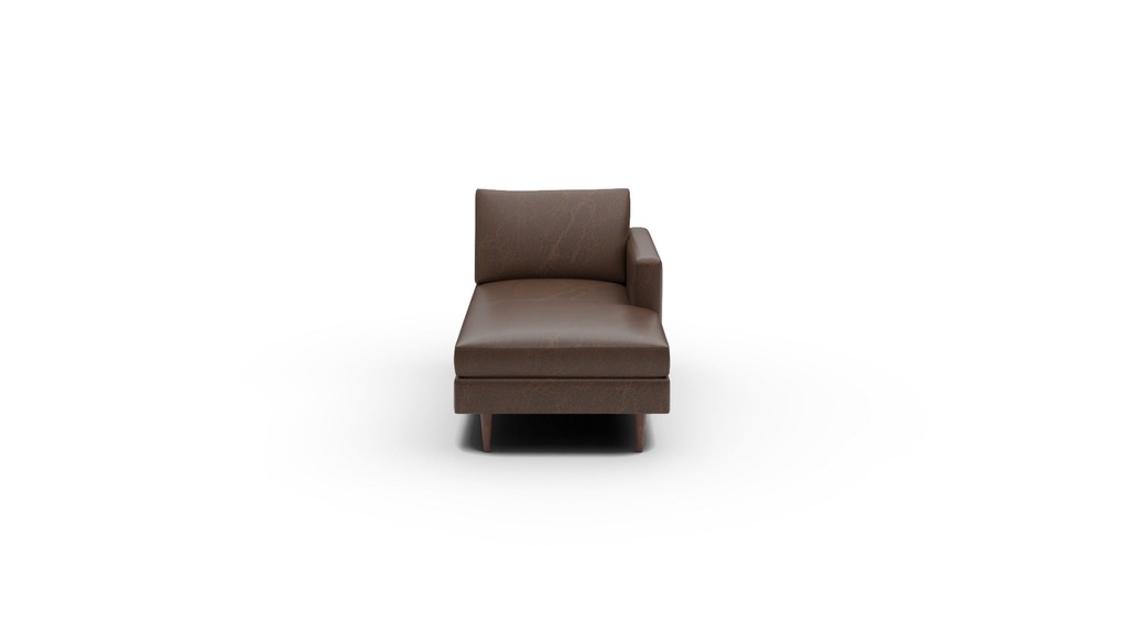 L555-82R Wallace Untufted Leather RAF Chaise (Cheyenne Arrowshaft)